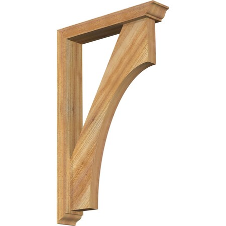 Ekena Millwork Westlake Traditional Rough Sawn Bracket w/ Offset Brace, Western Red Cedar, 4"W x 20"D x 32"H BKT0402X20X32WTL01RWR